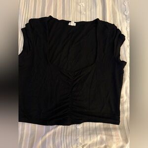 Garage Black Ruched Blouse